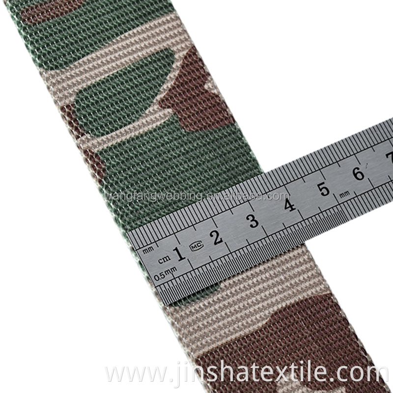 3.8cm camouflage webbing printing heat transfer bag strap webbing belt accessories can be custom nylon webbing